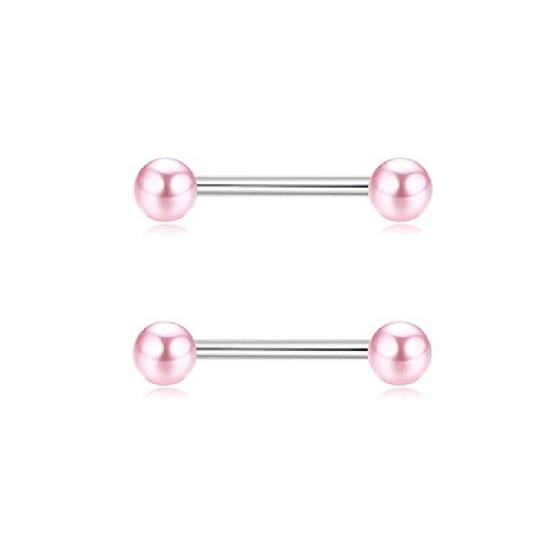 14pcs/Pack Elegant Nipple Bars and Rings Set Elegant Silver Pink Cubic Zirconia Nipple Rings for Trendy Women