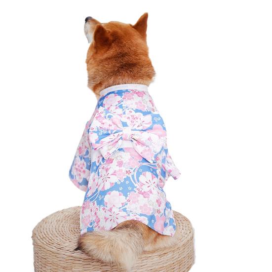 

Платье для кошек в японском стиле, свободное 7 размеров, дышащая очаровательная ткань-кимоно для домашних животных 5 синий