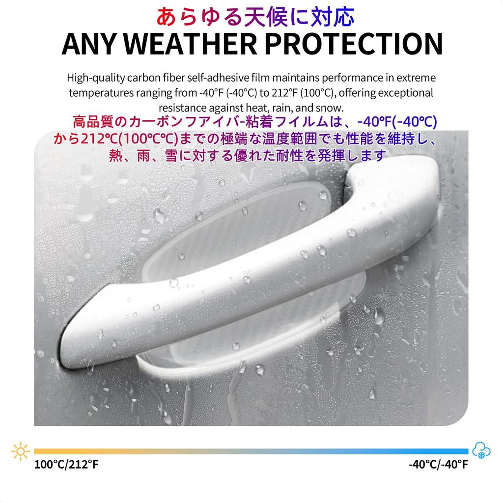 Secchuu Car Door Knob Door Handle Protector, SIL Material, Scratch Prevention, Carbon, Protective Cover,