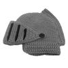 Men Knight Knit Beard Hats Handmade Woolen Yarn Knitwear Windproof Headgear