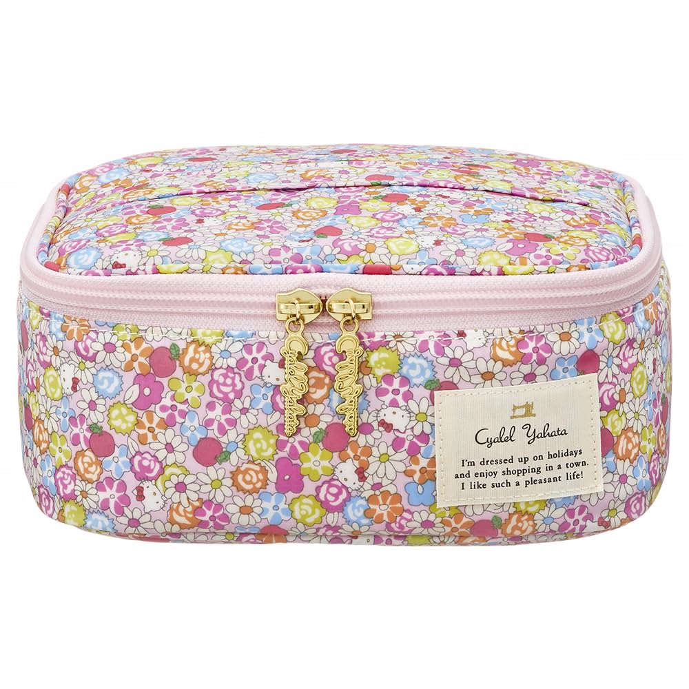 

Большая Вместимость Туалетный Макияж Hello Liberty Милый Цветочный Кисть Портативный Дорожный Сделано в Японии Косметичка для Сбора, Косметичка, Sanrio, Kitty, Принт, Дизайн, Карман,