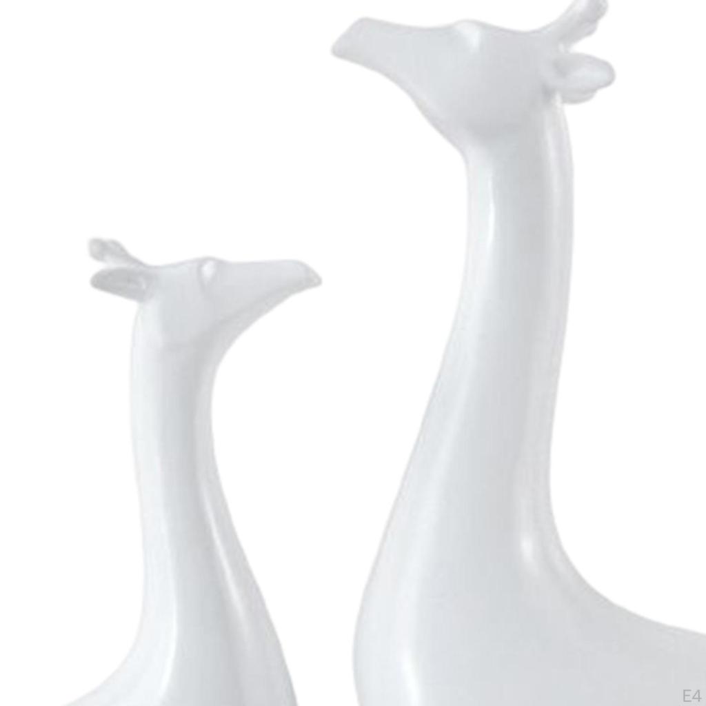 2Pcs Statue Craft Feng Shui Crafts Lucky Animal Figurines Sculpture for Mantel Home Tabletop Living