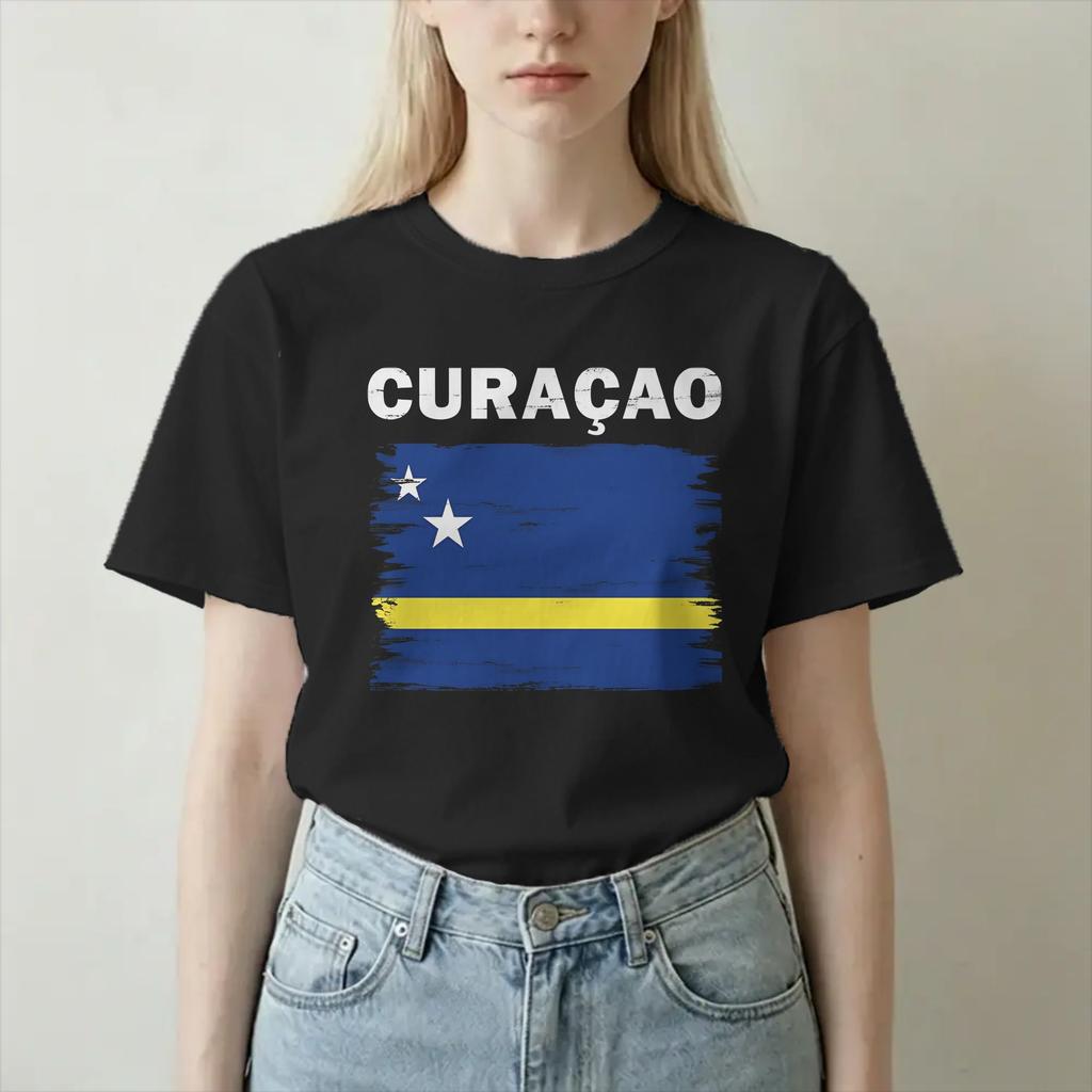 Curacao Soccer Sport Unisex Unisex T Shirts Vintage Tees Short Sleeve O Neck Tshirt Cotton Printed Tops