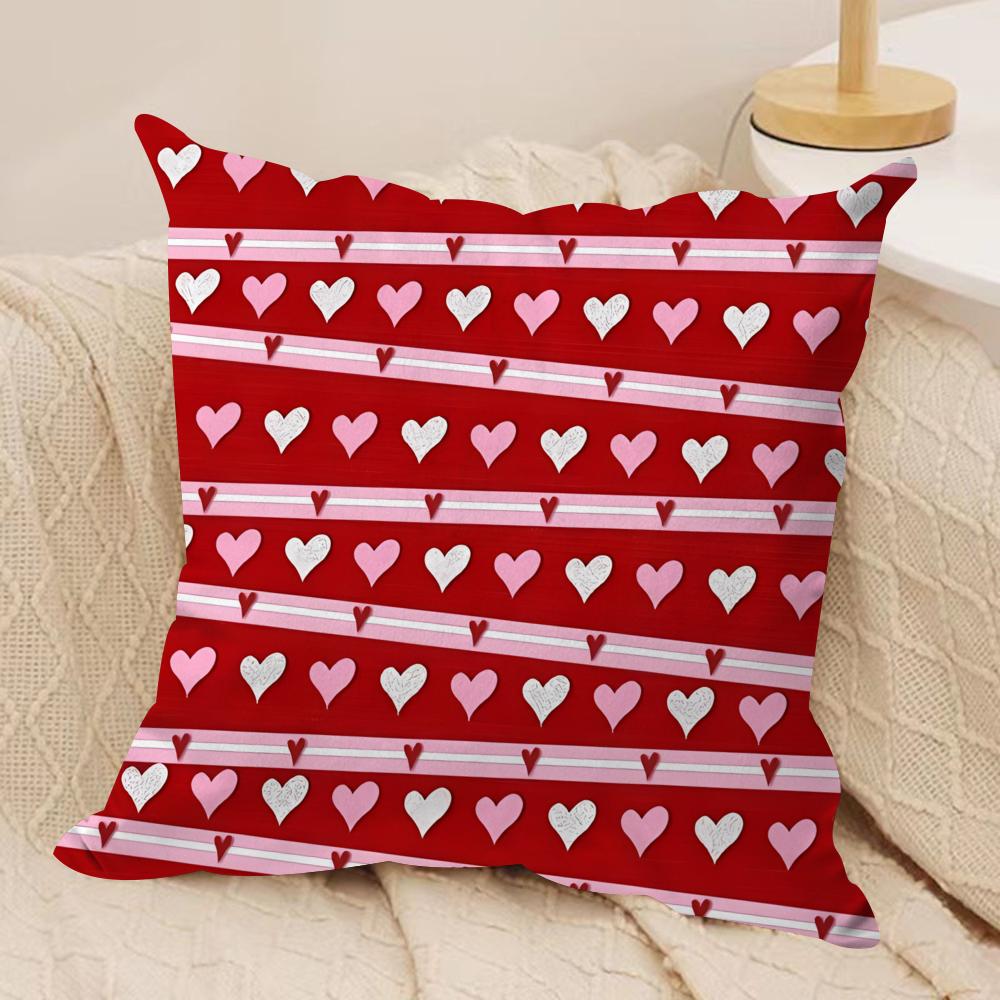 Valentines Day Cushion Cover Pillowcase Ultra Soft Skin Friendly Fabric Cloud Like Comfort Concealed Zipper