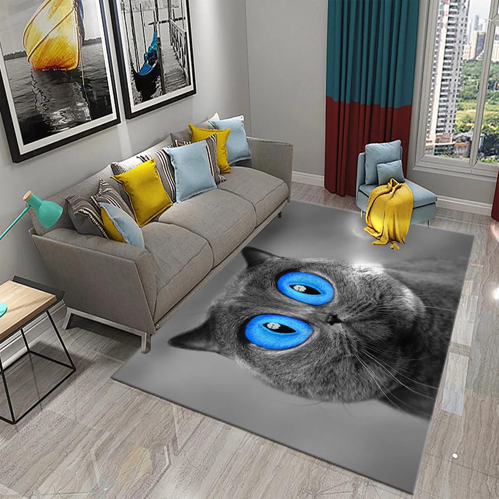 3D Animal Eyes Carpet Wild Animal Eyes Mat for Living Room Bedroom Bathroom Kitchen Floor Mat Door Mat Children Play Rest Carpet