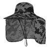 Detachable Men Fishing Cap with Shawl 10CM Large Brim Bucket Hat Outdoor Face Neck Protection Sun Hat Waterproof Anti-UV Panama