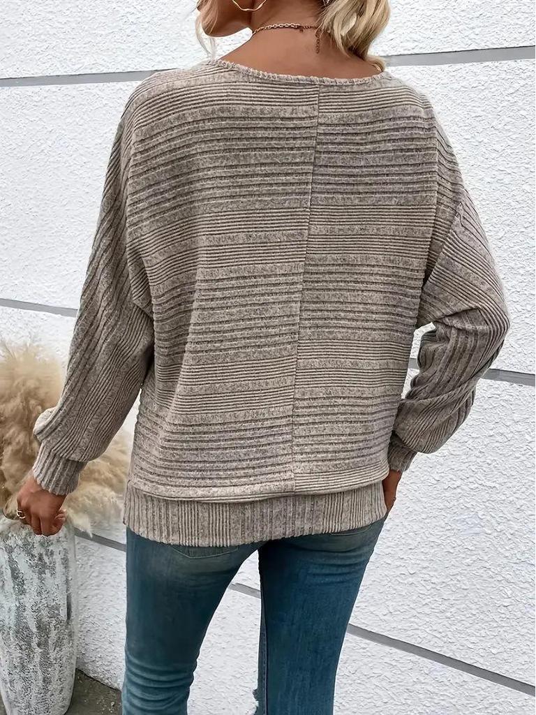 Women's Casual Solid Color Long Sleeve Zip Pullover Top (Autumn/Winter 2025)