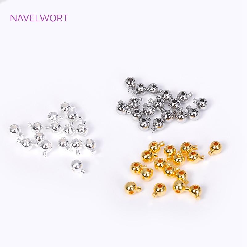 Wholesale 18K Gold Plated Brass Clip Station Clasps,Ball Snap Clasps,Ball End Cap for Memory Wire,DIY Jewelry Making Accessories