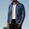 Prime Trend Autumn Winter Men's Zipper Knit Long Sleeves Top Thin Casual Fashion Coat Bright Zipper Outerwear for Men’s Leisure & Daily Use