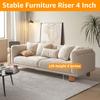 4 Stück 4 Zoll Betterhöher 3-lagig abnehmbare Tischbeine Schwerlast Quadratische Möbelerhöher für Sofa Tisch Stuhl