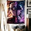 Naruto Fire Determination Wall Tapestry Aesthetic Wall Hanging Printed Fabric Blanket Decorative Tapestries For Bedroom Living Room Home Decor