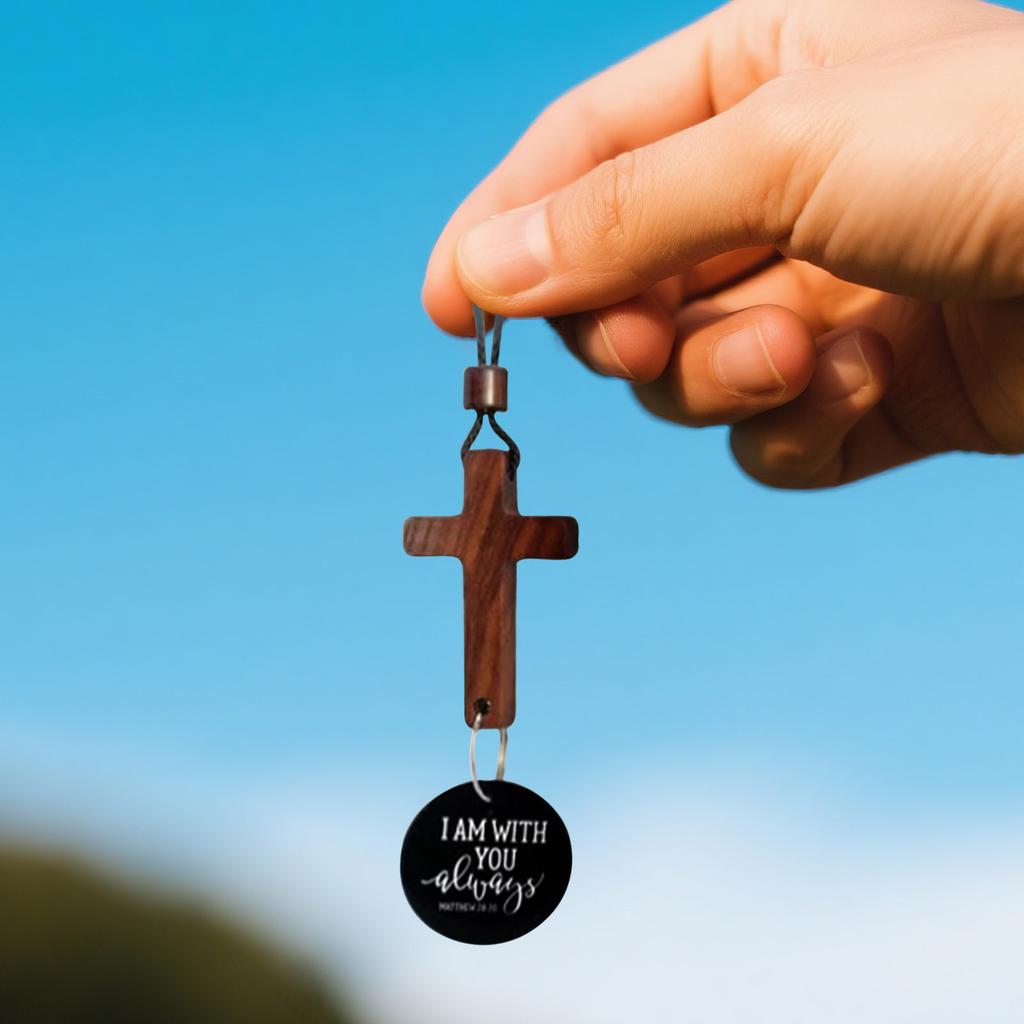 Bible Verse Car Rearview Mirror Hanging Cross Decoration