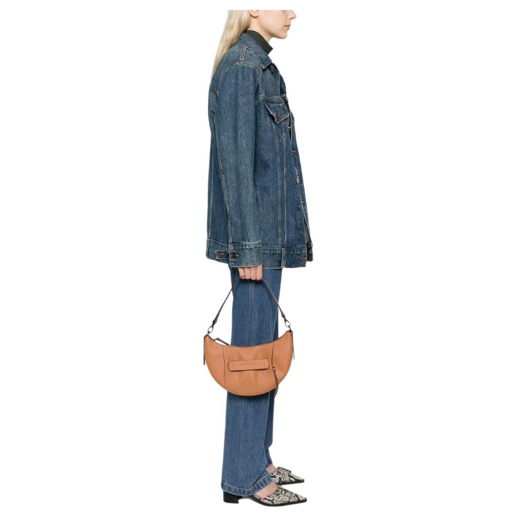 Longchamp 3D Detachable Adjustable Shoulder Strap Leather Shoulder Bag Small Women Shoulder Bag Natural 10292HCV016