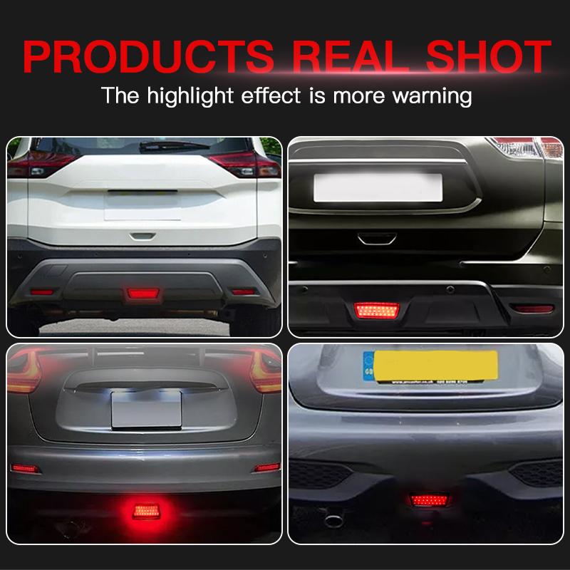 RED Smoke Car LED Rear Bumper Fog Lamp Brake Reflector Lights for Nissan Juke Rogue Fit XTrail X-Trail T32 2014-2018 26580-ED50A