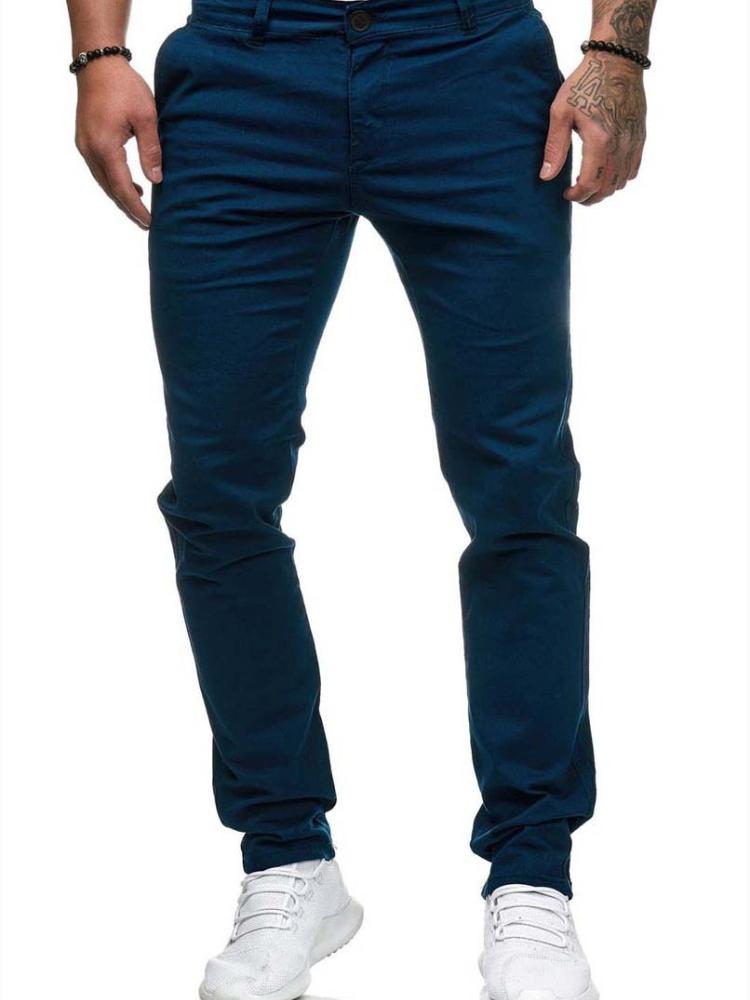Oufier Men's Straight Leg Trousers Casual Summer Basic Cotton Pants