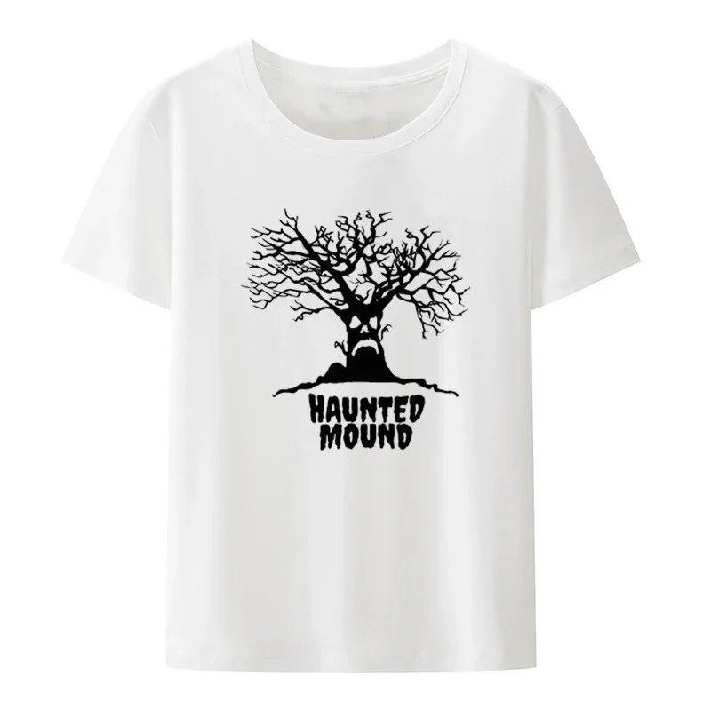 Bavlněné tričko Sematary I Love Haunted Mound Populární trend Tvar srdce Unisex Krátký rukáv Grafika Halloween Neformální trička