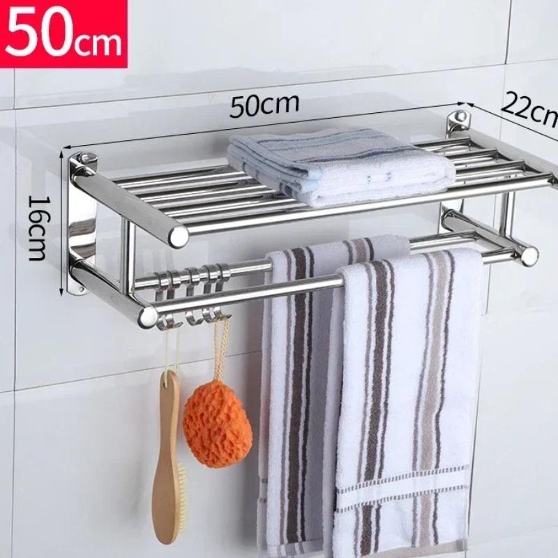 

40/50 см Держатель для полотенец с подвижными крючками из нержавеющей стали 304 Держатель для полотенец в ванную комнату и на кухню Настенный держатель для полотенец для дома и отеля