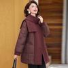 TUCANO Women's Warm Knit-Spliced Winter Jacket with Scarf Collar