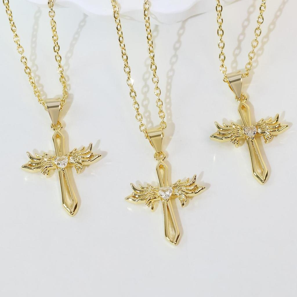 Personalized Cross Double Necklace Retro Fashion