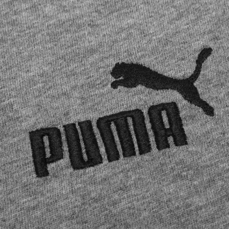 PUMA Comfortable Fashionable Versatile Solid Color Brand Logo Short Sleeve T-Shirt Unisex Tops Gray 691550