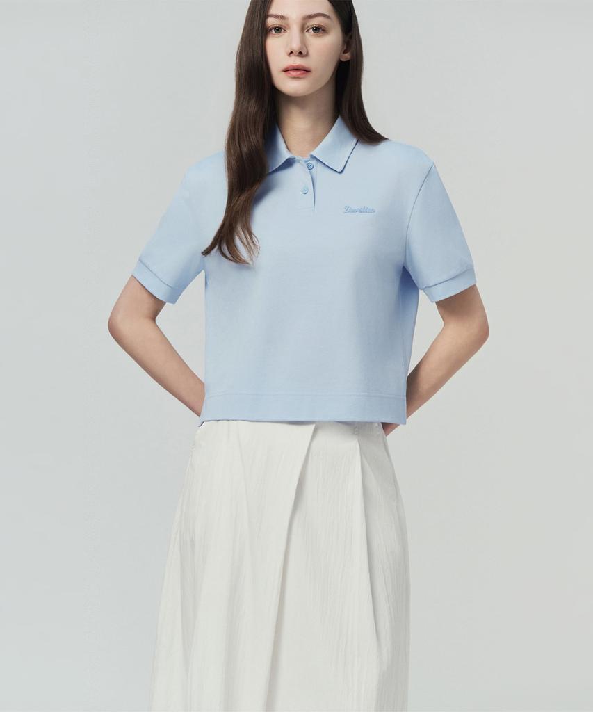 DUVETICA Nerte (Light Sky Blue) (Women'S Short Sleeve Polo Shirt)