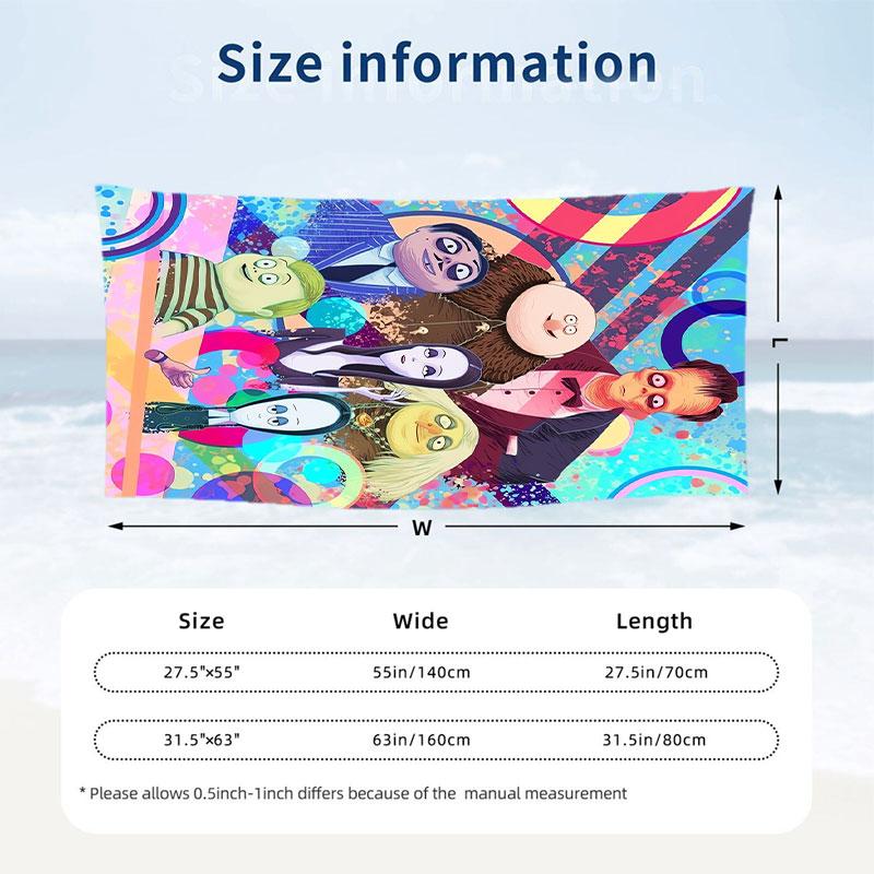 Large Beach Towel Quick Dry Absorbent Towel For Beach IndoorThe Addams Family