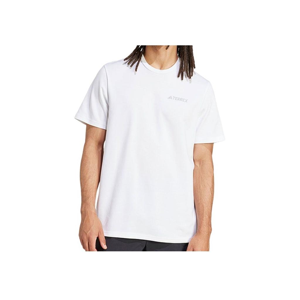 Adidas Terrex Sports Casual Round Neck Short Sleeve T-Shirt Men Tops White JI8306