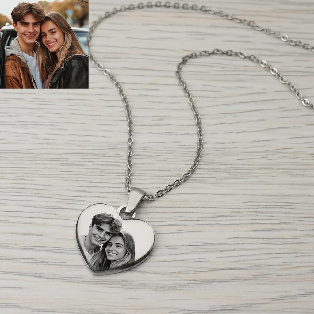 Picture Necklace Personalized for Women,Custom Photo Love Heart Projection Pendant, Valentine's Day gift,gifts for mom