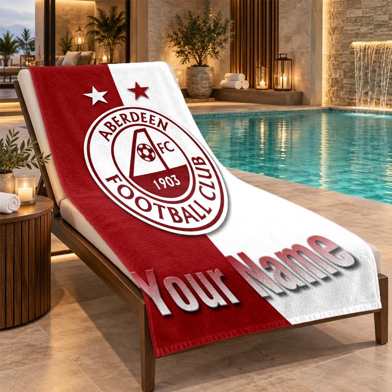 Custom Name Aberdeen Beach Towel Personalized Text Soft Towel Swimming Travel Bath Gift