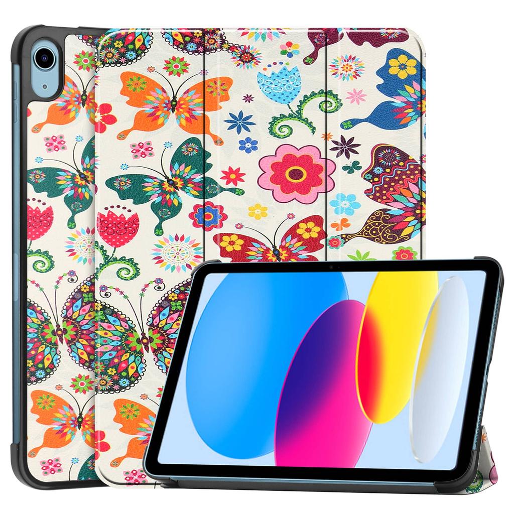 Case for iPad A16 11 2026 iPad 10th 10.9'' with [Tri-fold Stand +  Auto Wake/Sleep],Colorful Premium PU Leather Case Shockproof