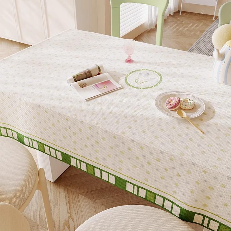 Korean Cherry Grid Pvc Dining Table Cloth Waterproof Morning Sweet Living Alone Girl Breakfast Table, Decorative Cover Cloth