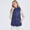 Womens Short Puffer Vest With Hood 90% White Duck Down Warm Lightweight Casual Outerwear Winter