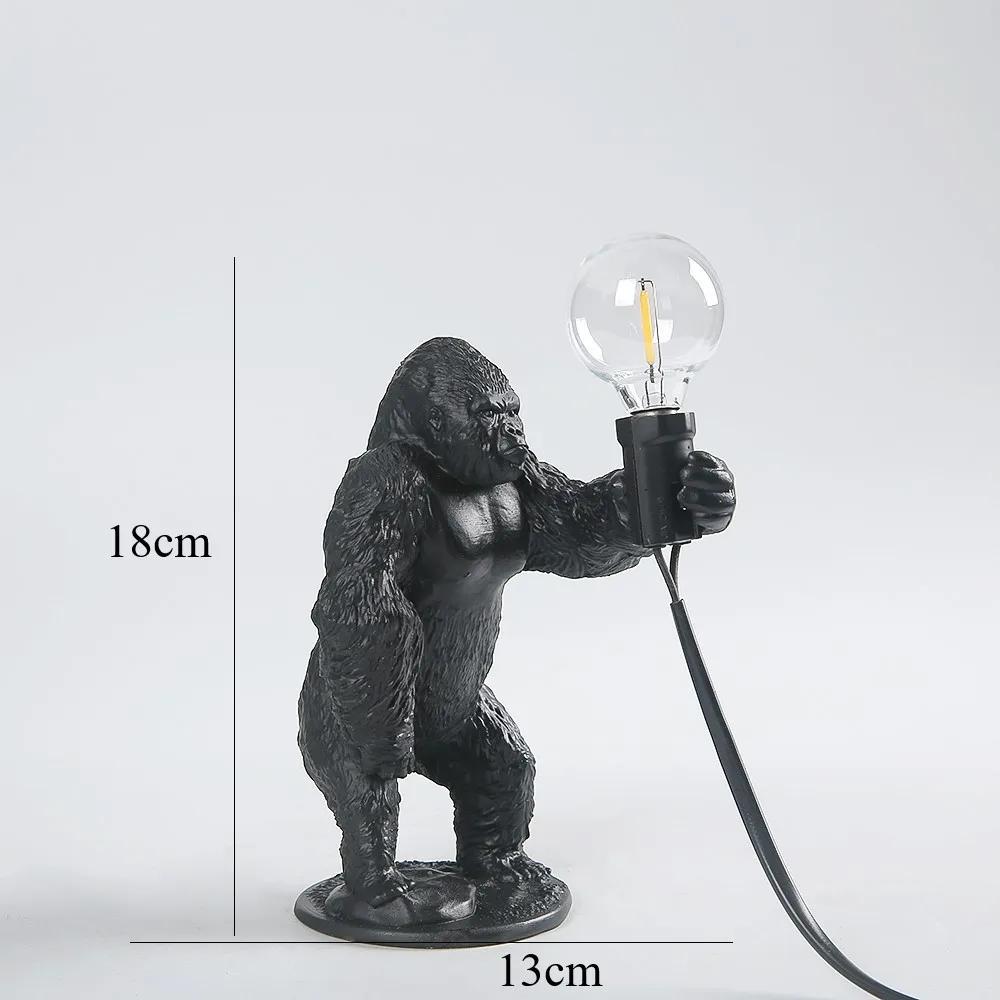 Gorilla Animal Table Lamp Indoor Resin Decoration Small Night Lamp Creative Crafts Gorilla Table Decor Lamp