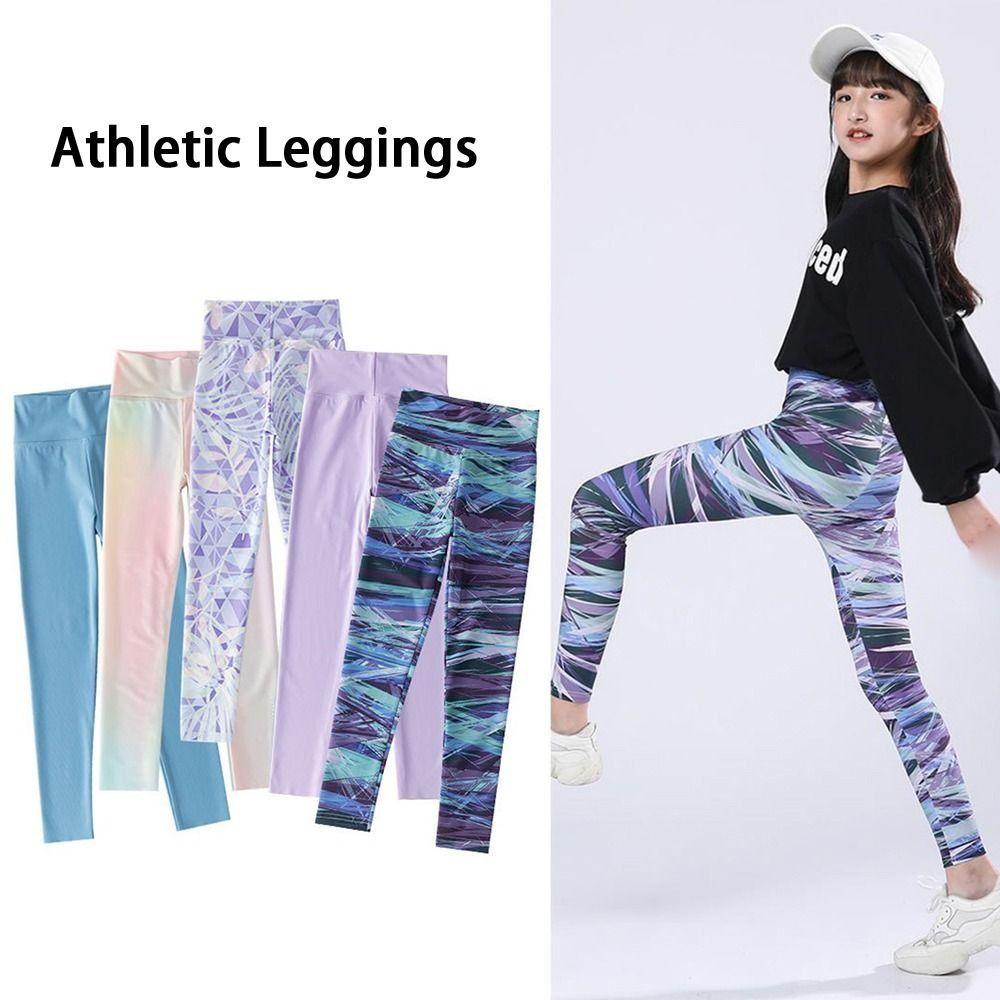 High Rise Kids Workout Yoga Pant Breathable Running Active Tights Girls' Athletic Leggings  Jogging