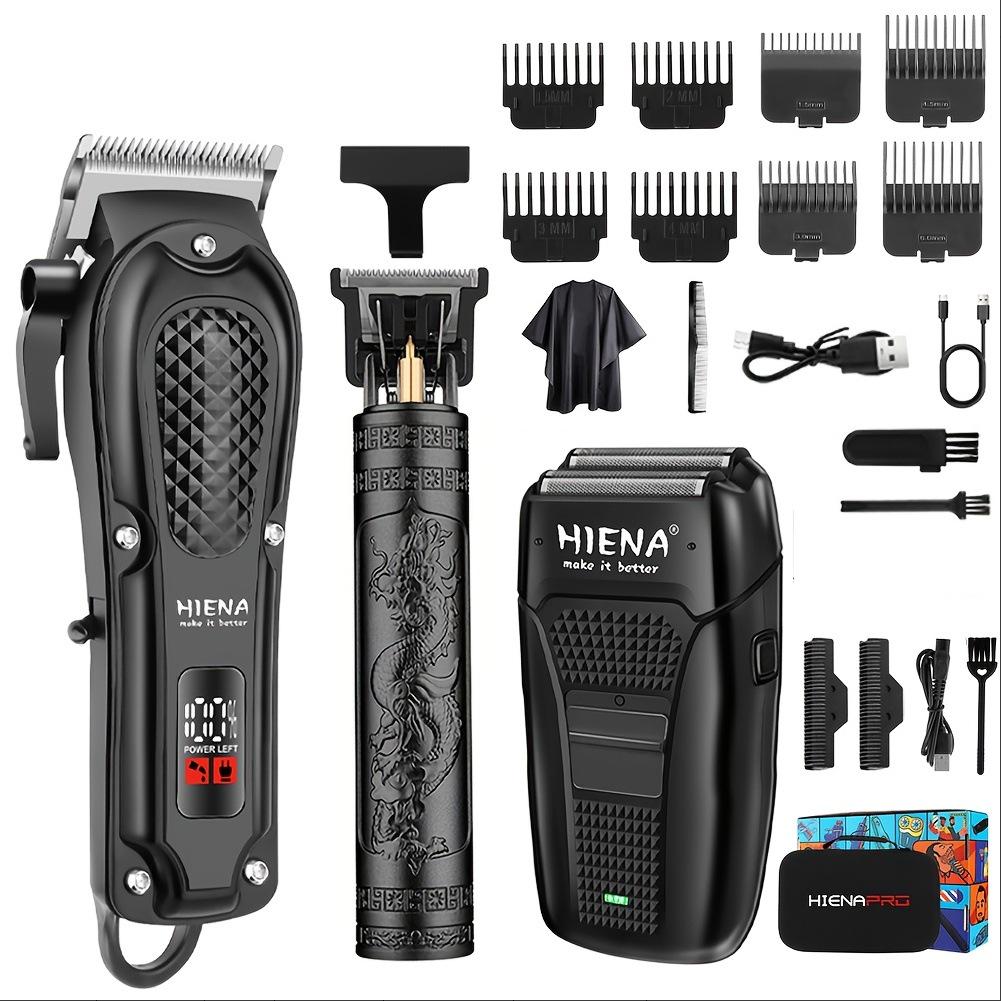 HIENA Electric Hair Clipper with Number Display, Oil Head Carving, Push Clippers for Barbers.