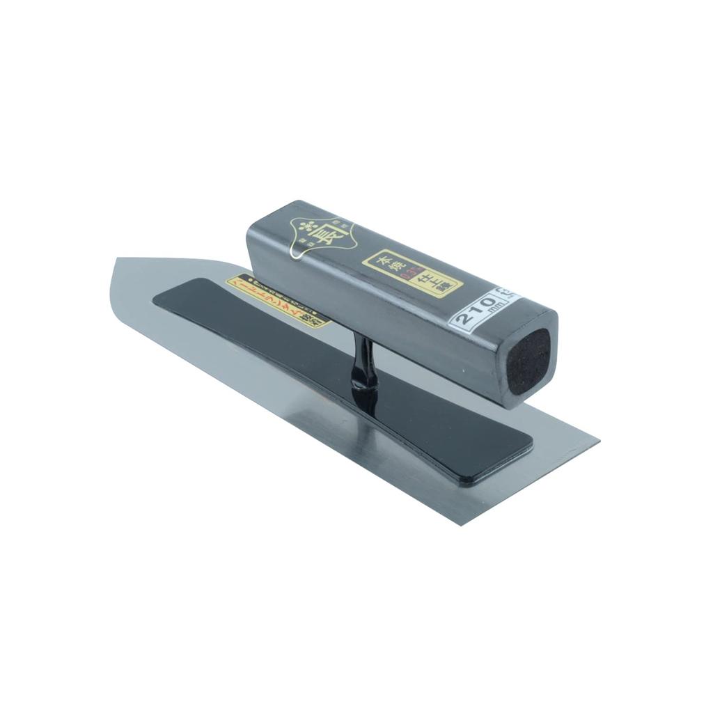 Kanecho Finishing Trowel Honyaki Thick Black Painted Square Handle 210mm Hard Trandom Bonding with Backing 0.3mm Non-Removable