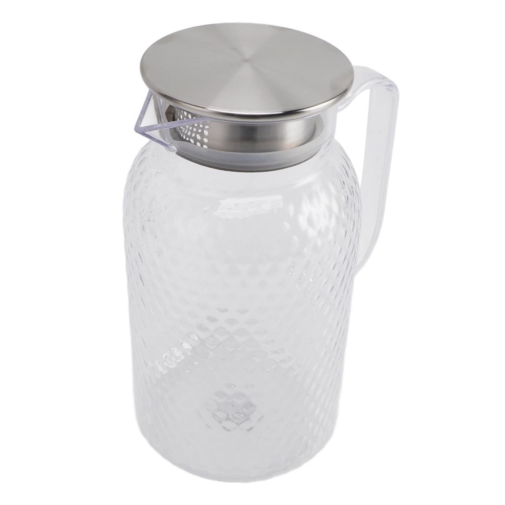 Water Pitcher with Lid and Handle 1500ml Acrylic Heat Resistant Clear Water Kettle Jug for Lemonade Milk Ice Tea Cold