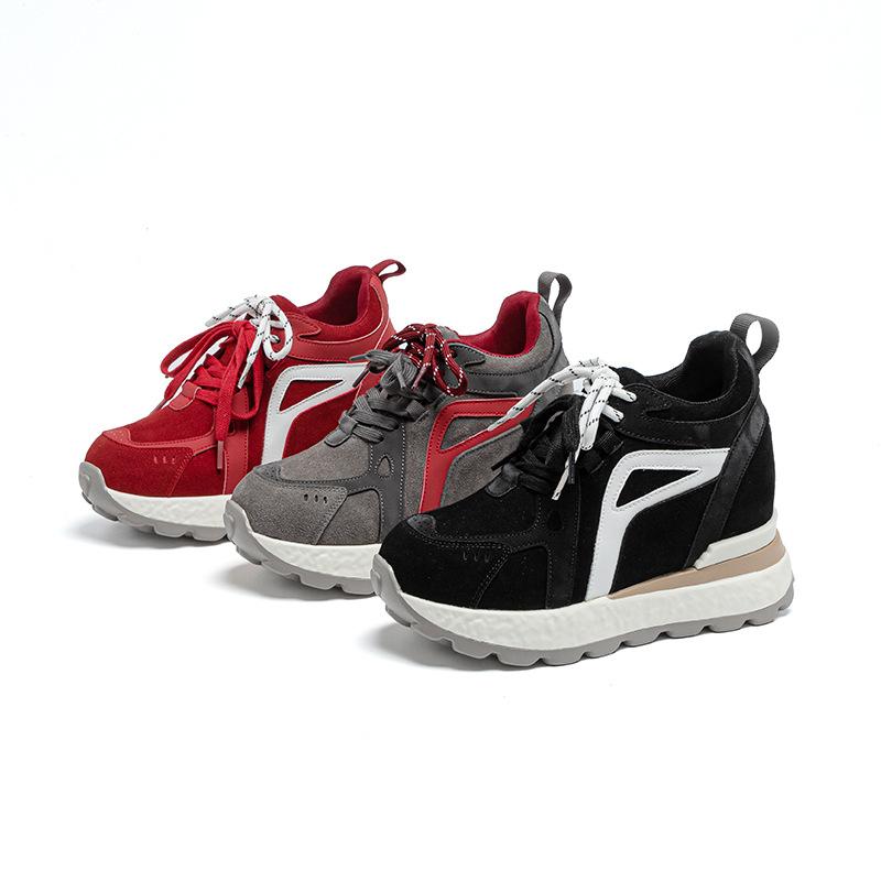10CM Platform Forrest Gump Shoes Women's 2025 Autumn and Winter New Casual Sports Shoes Angola Red Inner Height Women's Shoes Tide