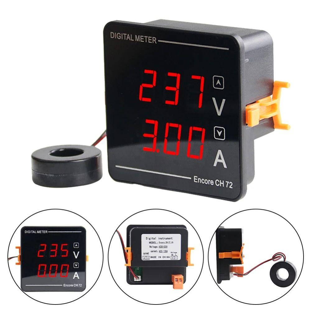 Dual Display Digital Voltage Current Meter Voltage Frequency Tester  Electrical Monitoring