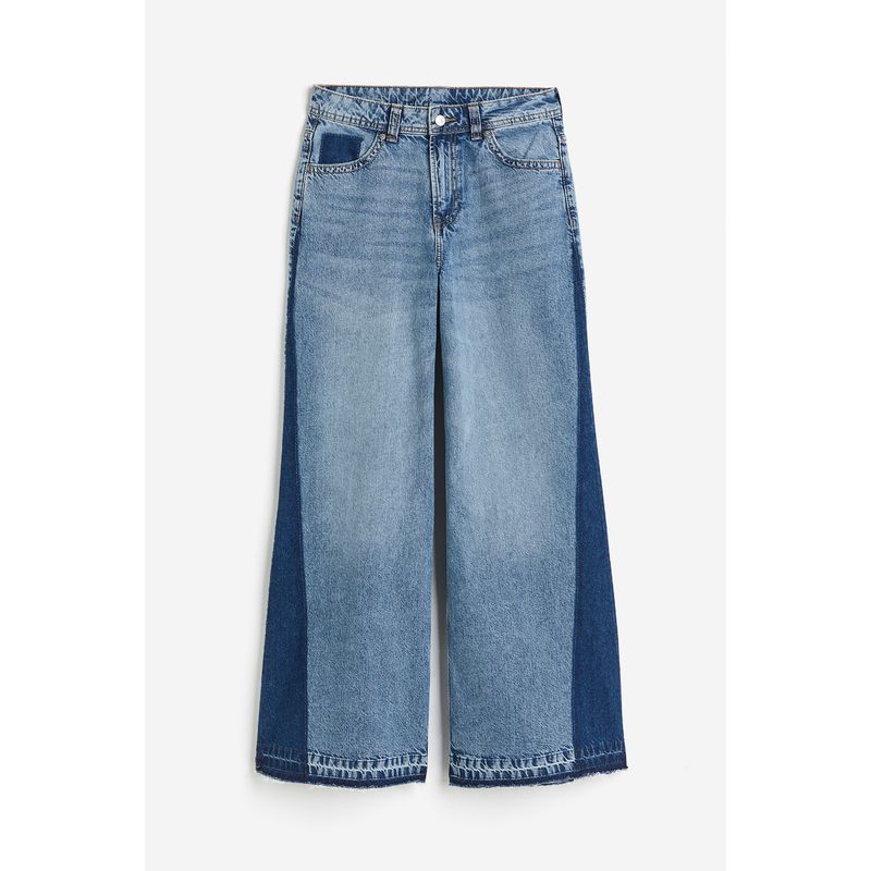 

HM Women s Jeans Autumn Leisure Graceful and Fashionable Loose Mid-Waist Lazy Wide-Leg Jeans 1214324 Cowboy Blue 165/76A(40)