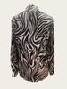 Women's everyday blouse with a zebra pattern, suitable for parties and dates, business office wear, and versatile everyday fashionable clothing.