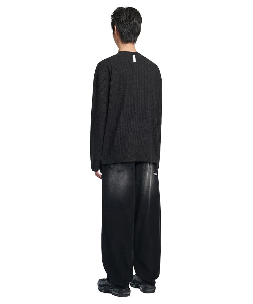 Nomaenyueol Henley Neck Knit Long Sleeve - Black