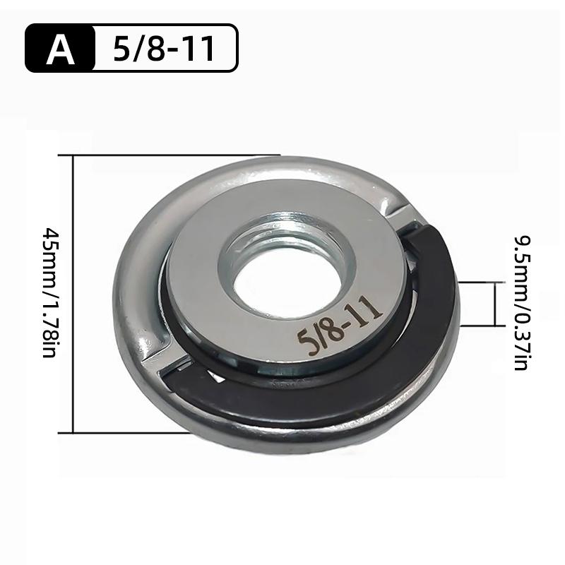 

Самоблокирующаяся прижимная пластина для угловой шлифовальной машины M10 M14 Резьба 5/8-11 Пластина для угловой шлифовальной машины Быстросъемная фланцевая гайка Инструмент с электроприводом