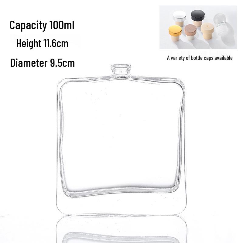 Flat Square Transparent Aroma Diffuser Bottle for Home Decor