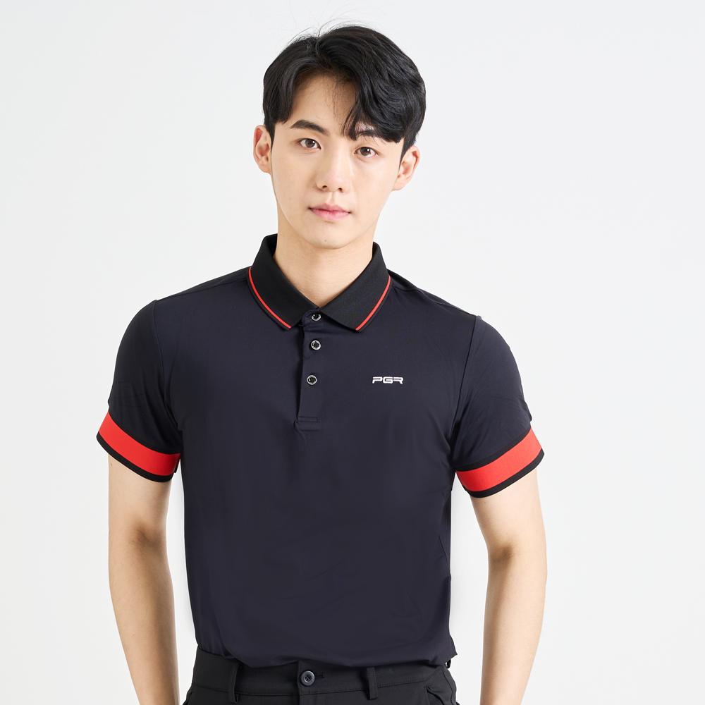 PGR Short Sleeve Collared T-Shirt Black Gt-3287