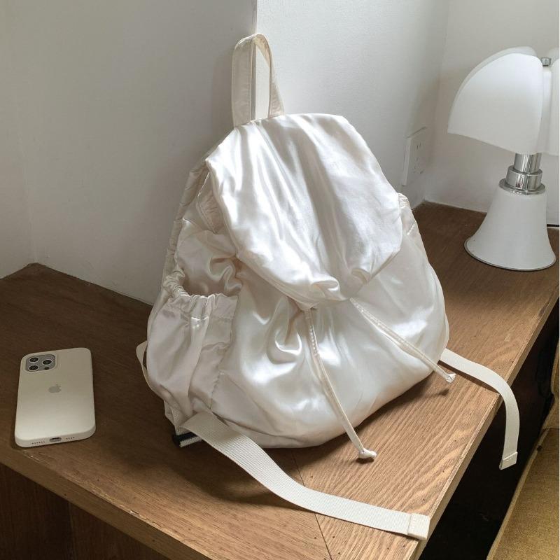 Wrought silk backpack women's large-capacity flip drawstring leisure new backpack backpack women's high-end travel schoolbag