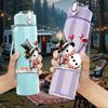1PC Snowman Christmas Sleigh Art Print 750ml Color Plastic Sports Water Bottle Leakproof Flip Straw Lid Suitable for Sports Office Home Use