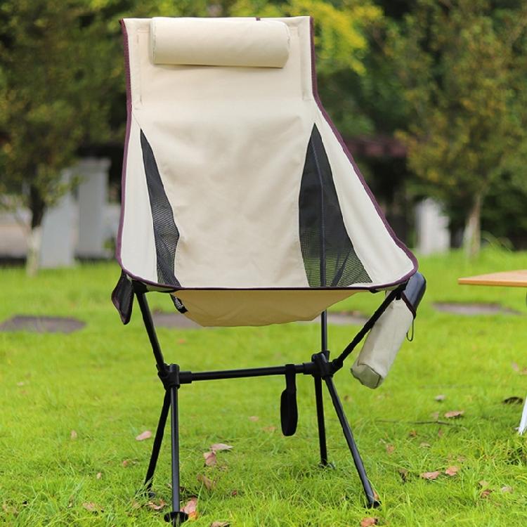 Foldable Camping Chair Ergonomic Designs Reinforced Aluminum Frame Portable Small Seat for Outdoor Fishing Hiking Use