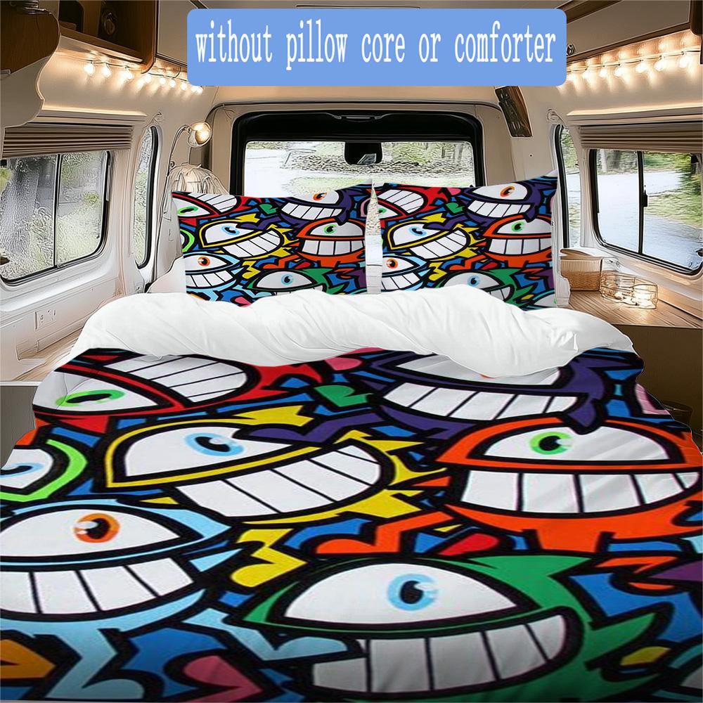 Quirky one-eyed monster Pattern Bedding,Quilt Set Quilt Cover Pillowcase Home Birthday Gift (1*duvet cover+2*pillowcase,without core)ZSJT0917333