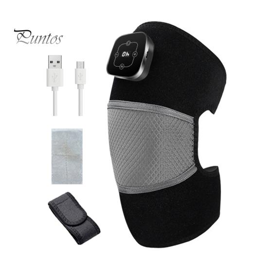 

Массажер для колена с подогревом, 5 режимов нагрева, 3 режима массажа, цифровой дисплей, перезаряжаемое беспроводное устройство для массажа колена A черный серый